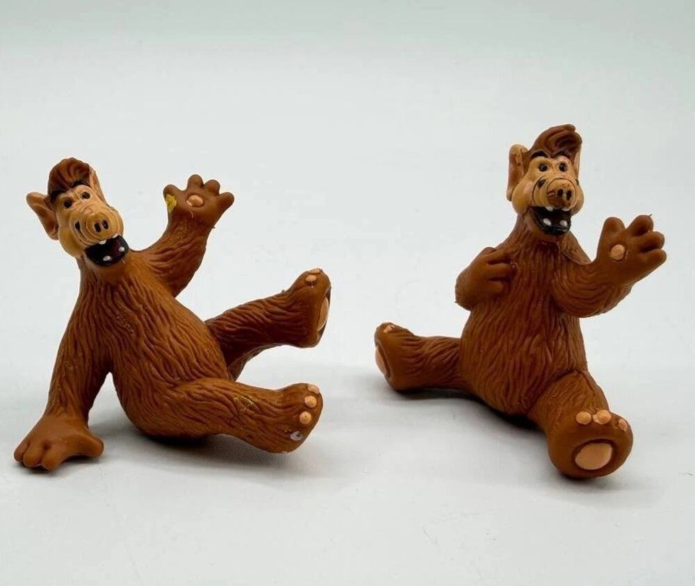 ALF Alien Productions 1988 PVC Figure Lot Of 2 Vintage Brown Figures